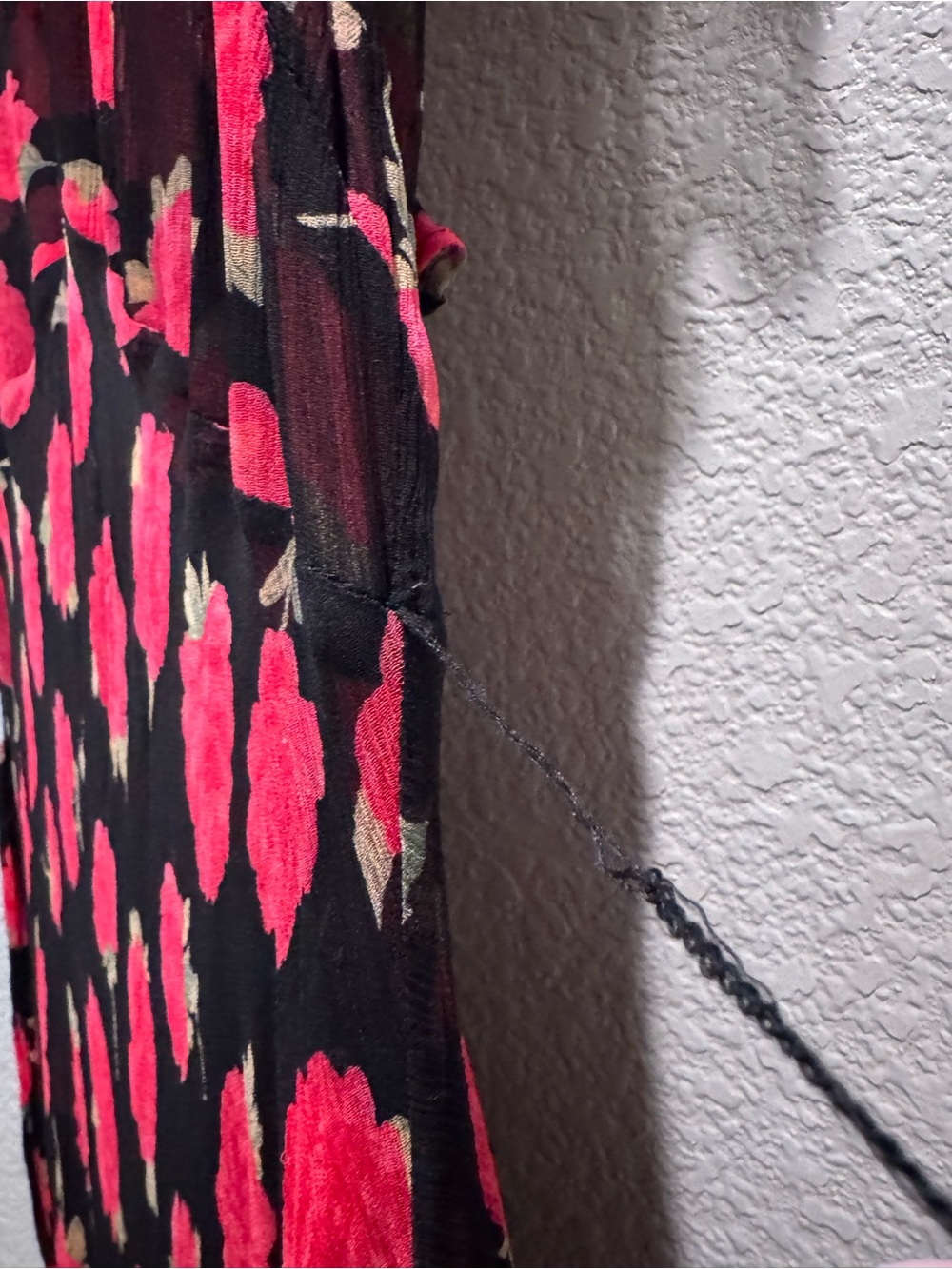 RIXO Black Maxi Dress with Pink Floral Print - Picture 4 of 5